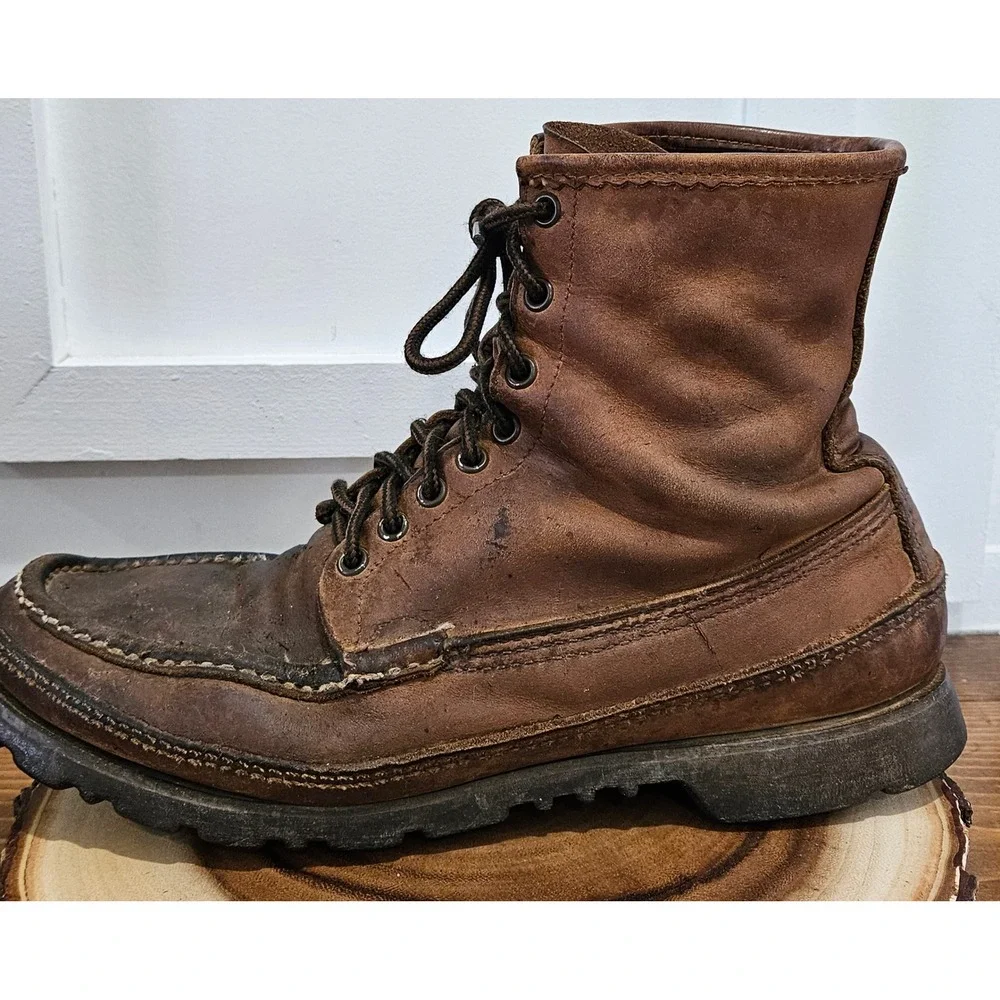 VTG W.C. Russell Moccasin Co Bird Shooter BLUE LABEL 50s 60s Boots Vibram 111/2